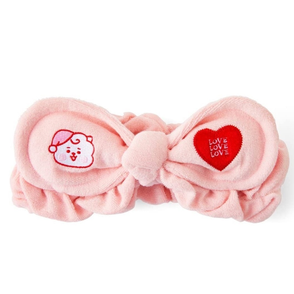 ❤️ BT21 RJ Pink Bow Makeup Spa Hair Band Headband Headwrap